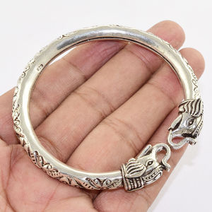 Bracelet en argent sterling 925, design éléphant, argent uni, grossiste en bijoux en argent - Product Image 3