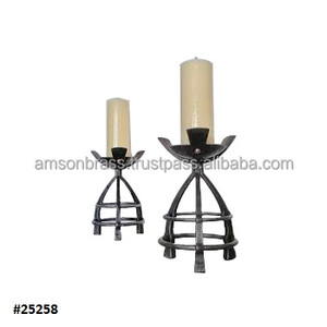 Set of 2 <b>Candle</b> <b>Holder</b> with Decorative <b>Black</b> Stand Wrought Iron <b>Candle</b> <b>Holder</b> Classic Design <b>Candle</b> Stand - Product Image 1