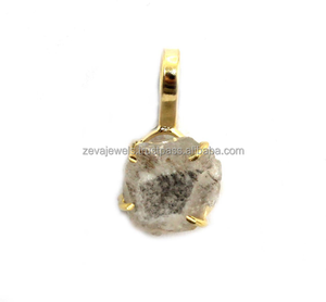 Herkimer จี้ห้อยคริสตัลทำมือชุบทองทองเหลือง,จี้ห้อยจี้ทองคำ24K จี้ชุบทอง - Product Image 3