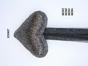 Cuentas de cristal en forma de corazón gris de la mejor calidad hechas a mano adorno de árbol de Navidad disponible en todos los colores y tamaños colgante de Navidad - Product Image 4