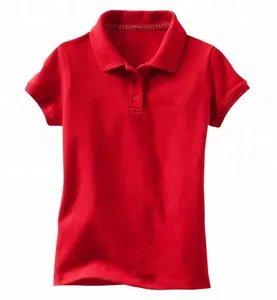 เสื้อโปโลลายทึบสำหรับเด็กผู้หญิง,เสื้อยืดผ้าฝ้าย100% บริการ OEM ODM กระดุมผ่าข้าง