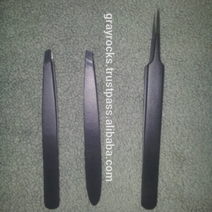 Pincettes noires de haute qualité, points inclinés - Product Image 2