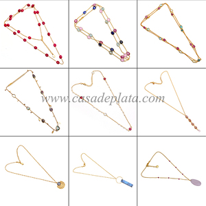 Collier ovale en pierre précieuse d'onyx noir plaqué or, fait à la main, en argent sterling 925 - Product Image 3