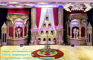 Decoración de escenario de boda india, impresionante escenario de compromiso, recepción de matrimonio - Product Image 6