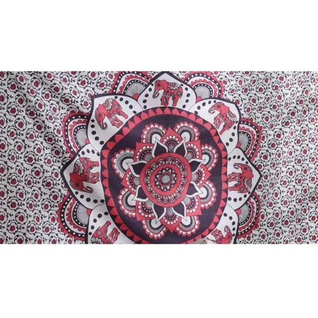 Hippie Éléphant Mandala Rose Tapisserie Coton Tenture Bohème Décor Boho Tapisserie À La Main mur art salle de bain produits