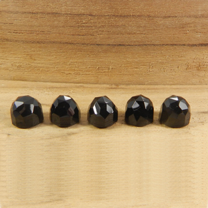 Piedra Preciosa de Ónice Negro Natural, Corte Bala Rosa, 8.06x7.54mm, Calidad AA, 3.55 Quilates, para Joyería, Gemas Ishu - Product Image 2