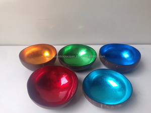 Mother of Pearl Lacquered Coconut Shell Bowl, Coconut Wood Bowl from Vietnam - Product Image 4