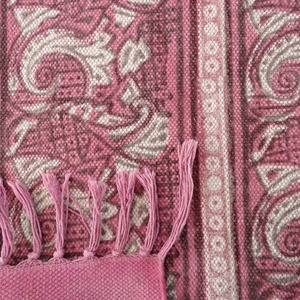 Dhurrie-Alfombra tejida a mano bohemia de 5x8 pies, de gran tamaño, hecha a mano, con estampado de bloques, para suelo, de algodón teñido, para verduras - Product Image 3