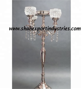 เชิงเทียนคริสตัลโลหะ 4 แขน สำหรับตกแต่งโต๊ะงานแต่งงาน แจกันดอกไม้สีทอง งานแฮนด์เมด เป็นมิตรกับสิ่งแวดล้อม ศิลปะสมัยใหม่ - Product Image 2