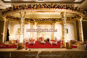 Mandap de mariage Haveli, pilier sculpté en fibre lourde, mandap de mariage indien, mandaps Jodha Akbar, mandap de mariage gujarati élégant, Canada - Product Image 6