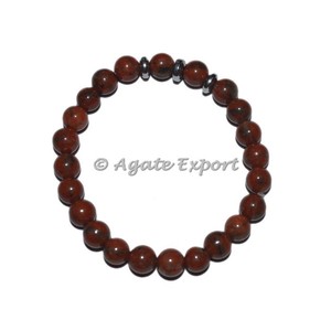 สร้อยข้อมือหินอัญมณีสีแดงที่มีเสน่ห์รอบ - Product Image 1