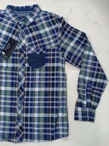 Vêtements de haute qualité restants, étiquettes de marque, chemises à manches longues en coton à carreaux décontractées pour garçons, vêtements pour enfants, teinture de vêtements, boutons de couverture - Product Image 4