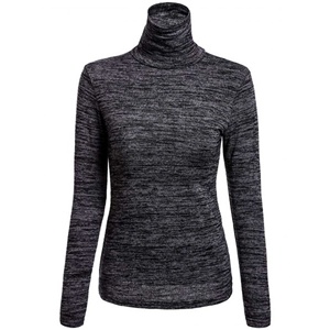 T-shirt à col roulé à manches longues pour femmes avec broderie en tissu éponge vêtements de sport respirants pour les activités de plein air - Product Image 5