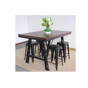 TABLE basse industrielle de luxe en bois et métal, décoration de la maison, pour la salle à manger, le salon - Product Image 5