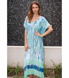ผู้ผลิตชุด Kaftan มัดย้อมผู้หญิงเรยอนมัดย้อมชุด Kaftan - Product Image 1