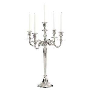 Candelabro decorativo de aluminio con cinco brazos para el hogar, candelabros de cristal atractivos, centro de mesa, decoración para boda - Product Image 1