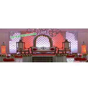 Elegante Compromiso Boda Escenario Cristal Equipado Cuero Telón de fondo Paneles Moderna Recepción DE BODA Tufted Paneles de cuero boda - Product Image 1
