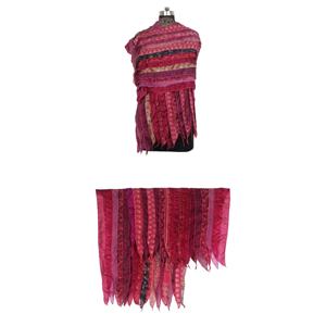 Vintage 100% soie Sari ethnique inde motif formel Wrap écharpes Sari patchs écharpe réversible coloré rayé écharpe Vintage - Product Image 1