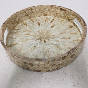 Bandeja redonda de alta calidad superventas con incrustaciones de nácar MDF ecológico para decoración del hogar y servicio de Vietnam - Product Image 2