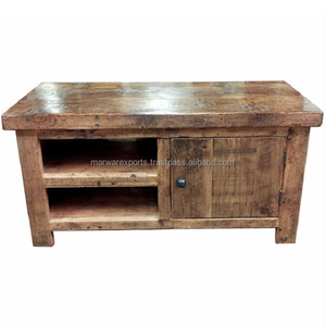 Elegante y moderno mueble de TV de madera maciza recuperada con tamaños personalizados para muebles de sala de estar para el hogar - Product Image 6