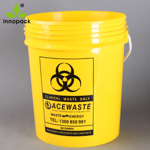 Seau jaune avec impression sérigraphique noire, seau en plastique de 19 l - Product Image 4