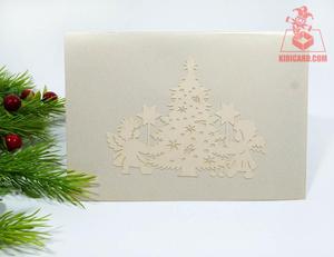 การ์ดอวยพรกระดาษงานฝีมือต้นคริสต์มาสปรับแต่ง3D ได้สไตล์เวียดนามสำหรับงานแต่งงานวันเกิดวันเกิด - Product Image 6