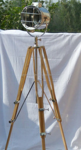 Lampe trépied de table nautique Spot antique en bois nautique éclairage de trépied lampadaire éclairage décor à la maison. - Product Image 5