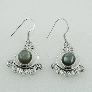 Firing Labradorite Stone 925 Sterling <b>Silver</b> <b>Drop</b> <b>Earrings</b>-Wedding Party & Gift Jewelry for Unisex - Product Image 3