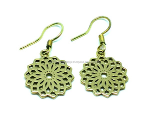 Wholesale Custom Boho Geometric Brass Drop <b>Earrings</b> for Girls Fashion <b>Small</b> <b>Dangle</b> Jewelry - Product Image 1