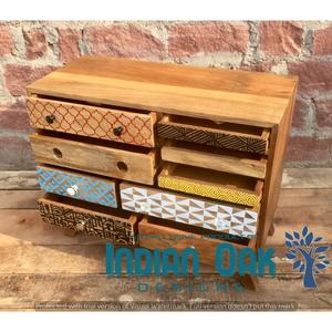 Mesa de buffet india de madera pintada con mango de 6 cajones de grado industrial para cocina, comedor, dormitorio, sala de estar, almacenamiento - Product Image 4