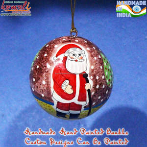 Père noël rouge peint à la main décoration de noël indien ornements boules décorations de noël - Product Image 3