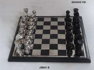 Ajedrez Clásico de Metal con Piezas de Metal y Base de Madera, Ajedrez para Adultos, Estuche de Metal, 43 cm y 30 cm - Product Image 4