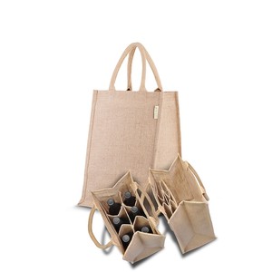 Sac à vin en jute pour une bouteille, prix de gros, sacs à bouteilles en jute personnalisés les plus vendus - Product Image 2