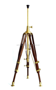 Calvin Handicraft Viking Lámpara de pie de lujo Lámpara de pie Vintage Trípode de madera Piso/Pie Lam Steampunk/Lámpara industrial para el hogar - Product Image 2