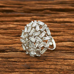 Fancy <b>CZ</b> Stone Cluster <b>Ring</b> 55154 Made of Durable Alloy Material - Product Image 1