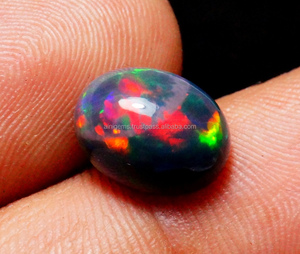 อัญมณีโอปอลสีดำประกายแวววาวอัญมณีสีรุ้งแวววาวแวววาวแวววาวแวววาวสีดำเอธิโอเปียนโอปอล Cabochon - Product Image 6