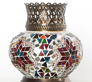 Lámpara de Mesa Corta de Hierro y Vidrio con Mosaico Tradicional Turco, Ahorro de Energía, 110-240V, Certificación CE - Product Image 3