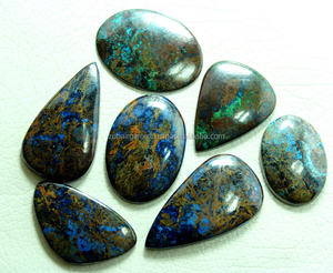 Cabochon lisse naturel en forme de mélange pierres précieuses en vrac Azurite Malachite - Product Image 1