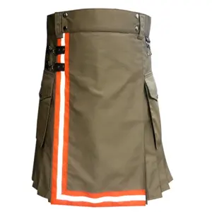 Kilt utilitário de bombeiro personalizado, novidade em tendências para caminhadas e clubes, fornecedor de quilts escocês