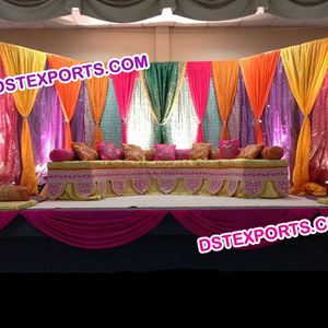 Mehandi-Escenario nocturno real de Mehandi para boda asiática, Escenario nocturno, configuración de escenario Mehandi para boda - Product Image 1