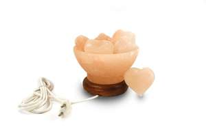 Bol à feu de style Feng Shui en forme de coeur sculpté lampe au sel de l'Himalaya pour la décoration de la maison sculpté avec amour - Product Image 3