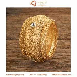 Classic <b>Bangles</b> With Gold Plating 18401 White - Product Image 2