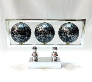 Globe en aluminium en forme de rectangle poli brillant Décoration de bureau à domicile d'occasion moderne Globe de bureau à vendre - Product Image 1