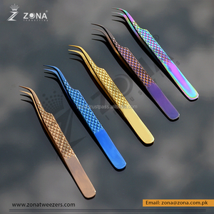 Pince à cils de volume de poignée de diamant de haute qualité pince à épiler de faux cils à prise facile pince à cils droite en acier inoxydable - Product Image 5