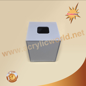 Caja de pañuelos de baño de acrílico cuadrado personalizado y caja dispensadora de servilletas cajón y bandeja - Product Image 1