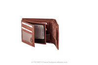 Dompet Kulit Pria Vintage Coklat Grosir Langsung dari Pabrik, Dompet Pendek RFID Multifungsi Bordir Permen, Tempat Kartu Bisnis