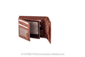 Directo de fábrica al por mayor Vintage marrón cuero hombres cartera monederos cortos RFID crédito tarjeteros tipo de cierre abierto - Product Image 5