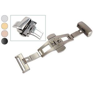 Boucle de déploiement en acier inoxydable poli ou sablé pour bracelet en cuir - Product Image 2