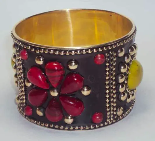 Bracelet en laiton, perles en résine émail, offre spéciale