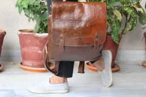 Leather Backpack Handmade Brown Vintage Bags Unisex - Product Image 6